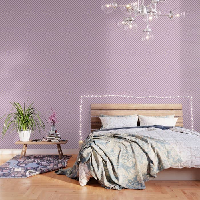 Check V - Lilac Twist â Checkerboard Print Wallpaper