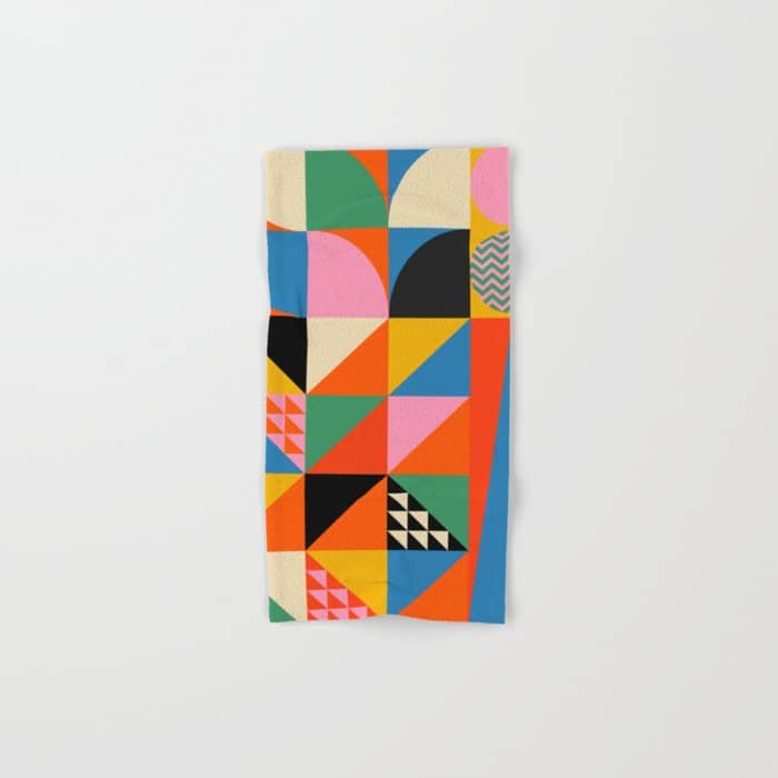 Geometric Abstraction In Colorful Shapes   Bath Towel