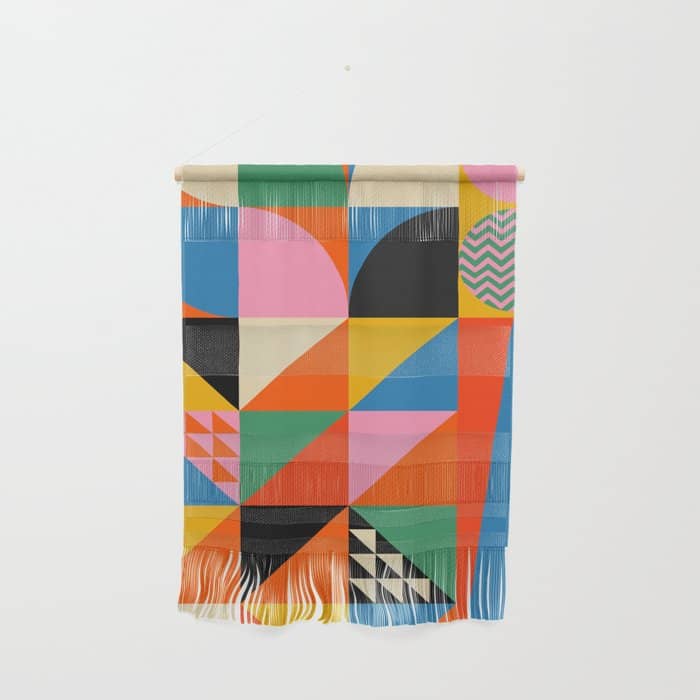 Geometric Abstraction In Colorful Shapes   Wall Hanging