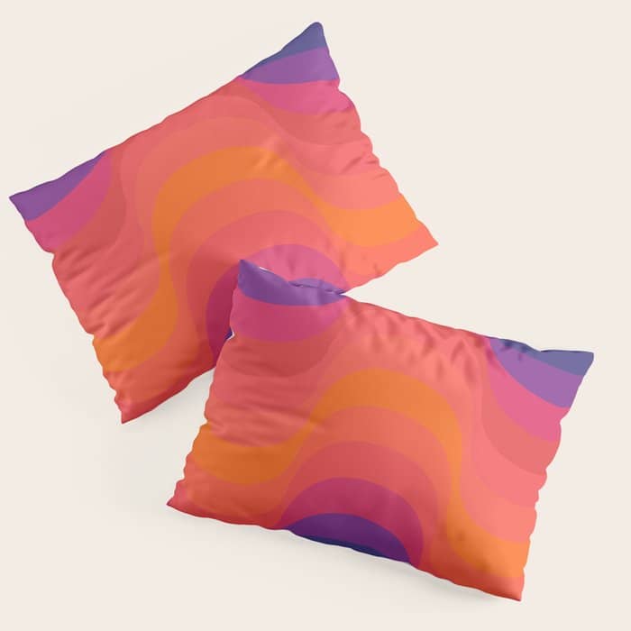 Retro Sacred Geometry | 80s Wavy Vibe Pillow Sham