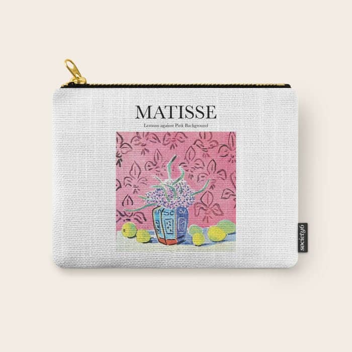 Lemons Against Pink Background By Henri Matisse - Artwork Design Carry All Pouch