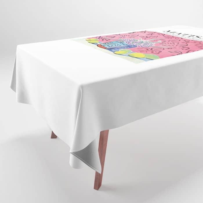 Lemons Against Pink Background By Henri Matisse - Artwork Design Tablecloth