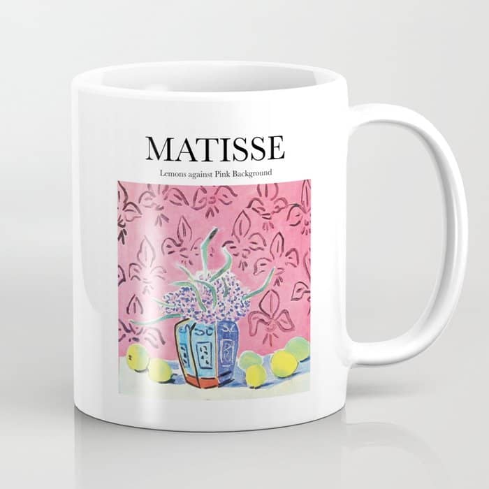 Lemons Against Pink Background By Henri Matisse - Artwork Design Coffee Mug
