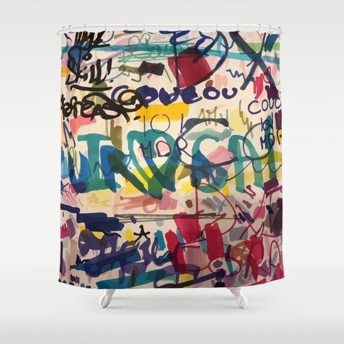 Urban Graffiti Paper Street Art Shower Curtain