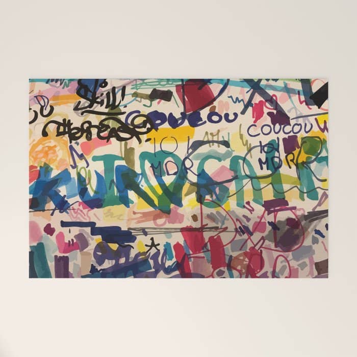 Urban Graffiti Paper Street Art Welcome Mat