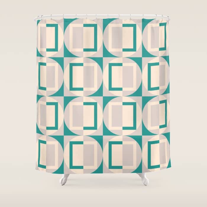 Mid Century Modern Geometric Fusion Shower Curtain