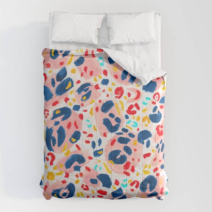Painted Abstract Leopard Print Comforter