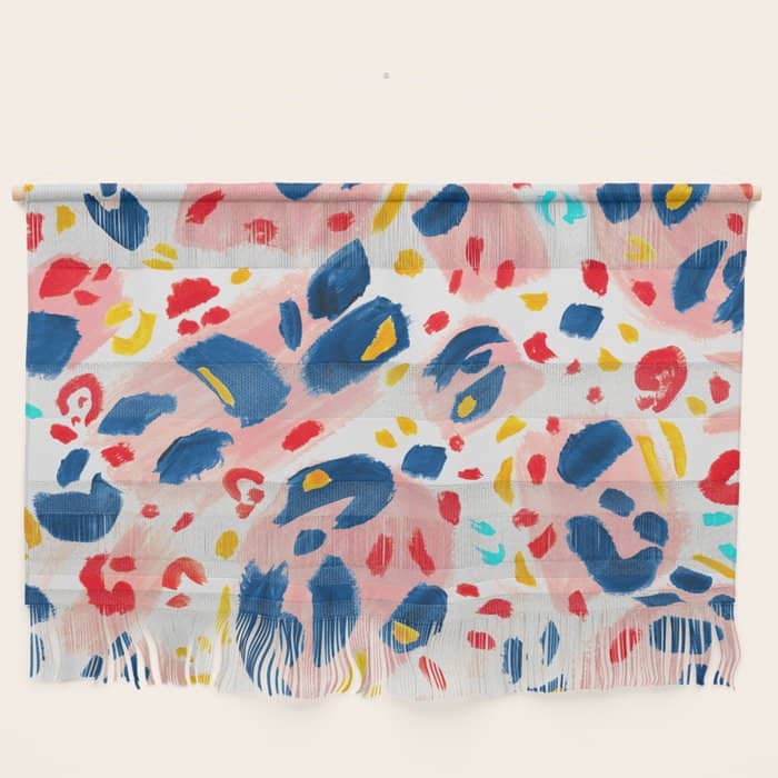 Painted Abstract Leopard Print Wall Hanging