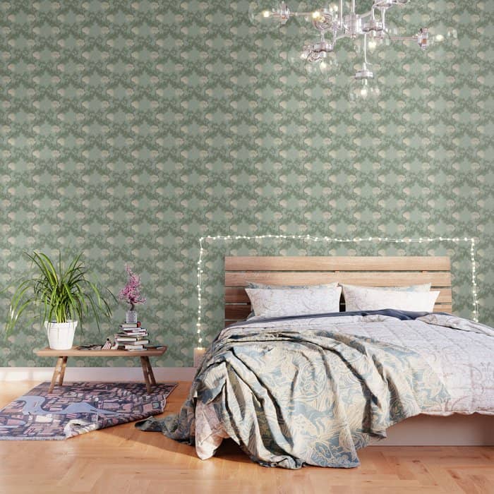 Vintage Floral Arts And Crafts Style Wallpaper