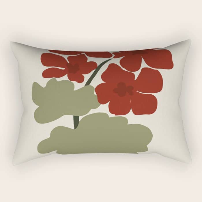 Scorpio Red Geranium  Rectangular Pillow