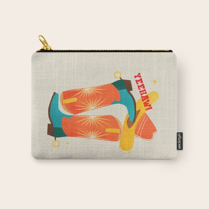 Yeehaw! Bright Cowboy Boots Carry All Pouch