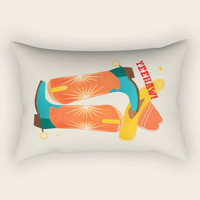 Yeehaw! Bright Cowboy Boots Rectangular Pillow