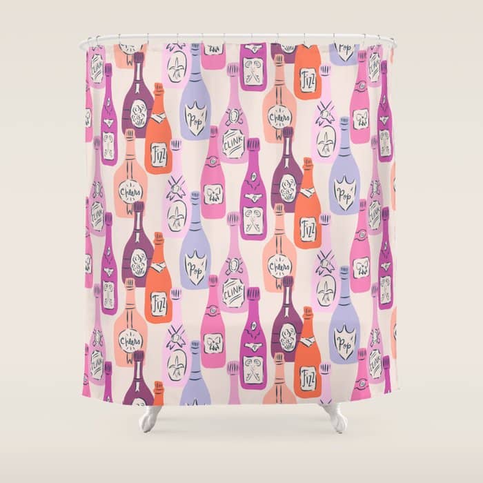 Champagne Bottles On Shelf Shower Curtain