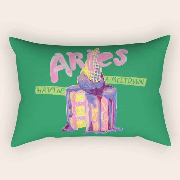 Aries Dessert In Kelly Green & Pink Rectangular Pillow