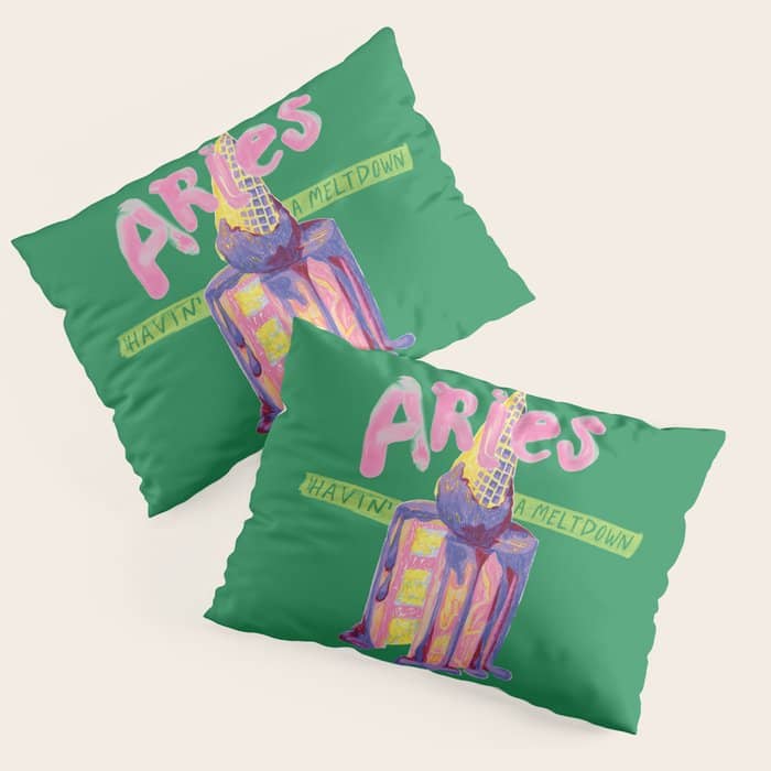 Aries Dessert In Kelly Green & Pink Pillow Sham
