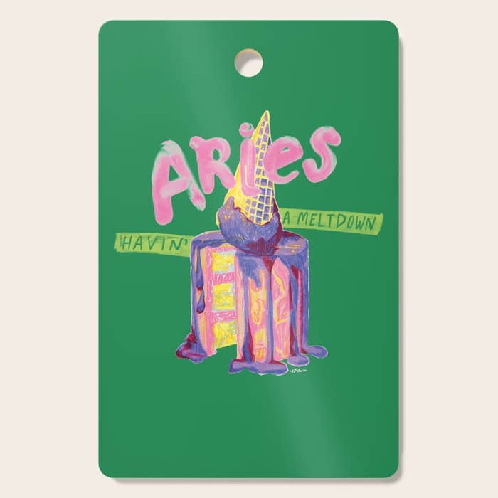 Aries Dessert In Kelly Green & Pink Cutting Board