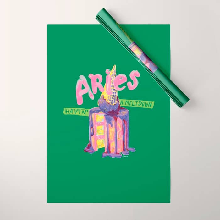 Aries Dessert In Kelly Green & Pink Wrapping Paper
