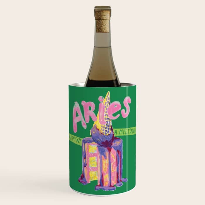 Aries Dessert In Kelly Green & Pink Wine Chiller