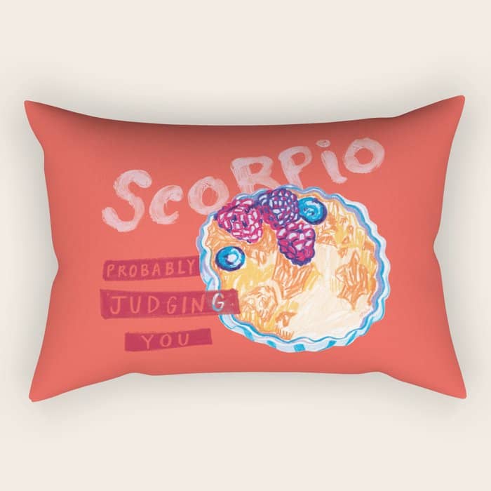 Scorpio Mood In Tomato Red | Zodiac Series Rectangular Pillow