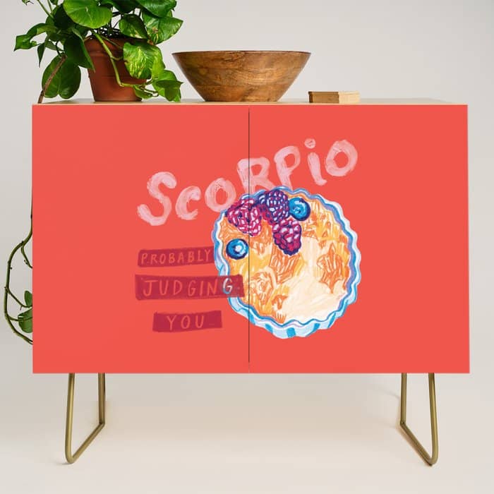 Scorpio Mood In Tomato Red | Zodiac Series Credenza