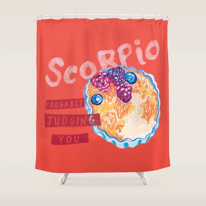 Scorpio Mood In Tomato Red | Zodiac Series Shower Curtain