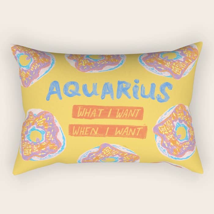 Aquarius Confidence In Buttercup Yellow | Zodiac Series Rectangular Pillow