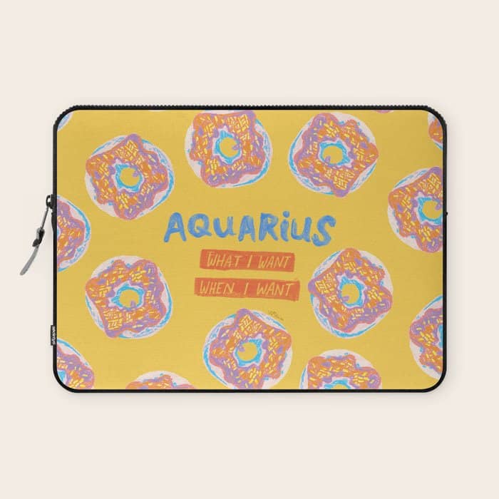 Aquarius Confidence In Buttercup Yellow | Zodiac Series Laptop Sleeve