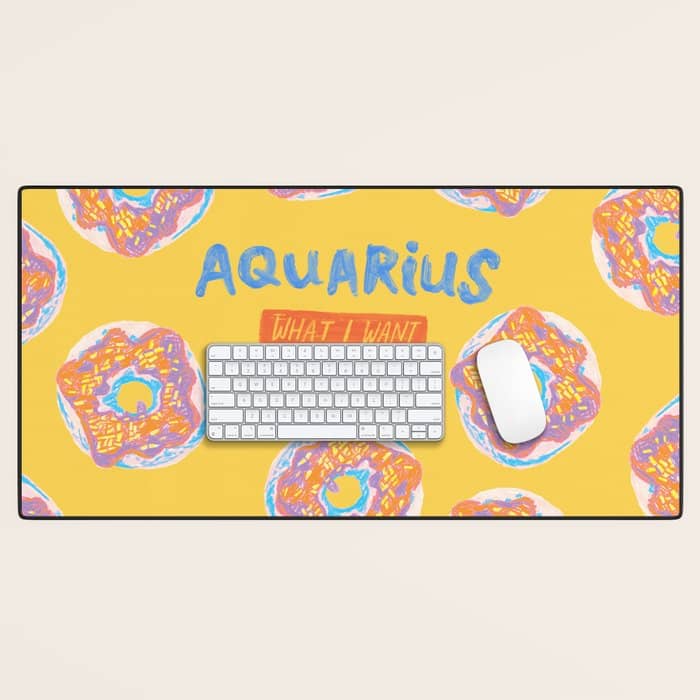 Aquarius Confidence In Buttercup Yellow | Zodiac Series Desk Mat