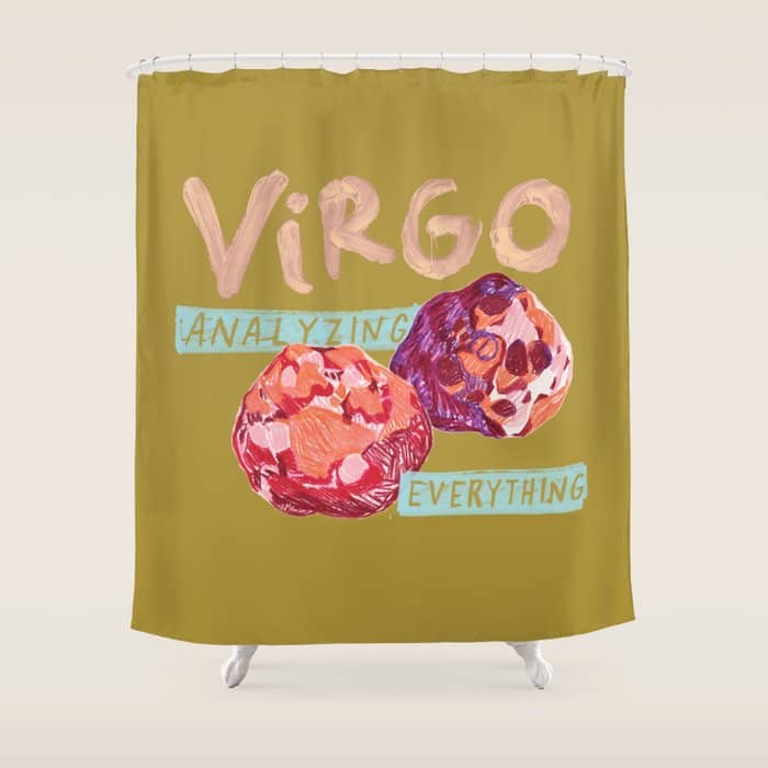 Virgo Perfection In Mustard Yellow | Zodiac Series Shower Curtain