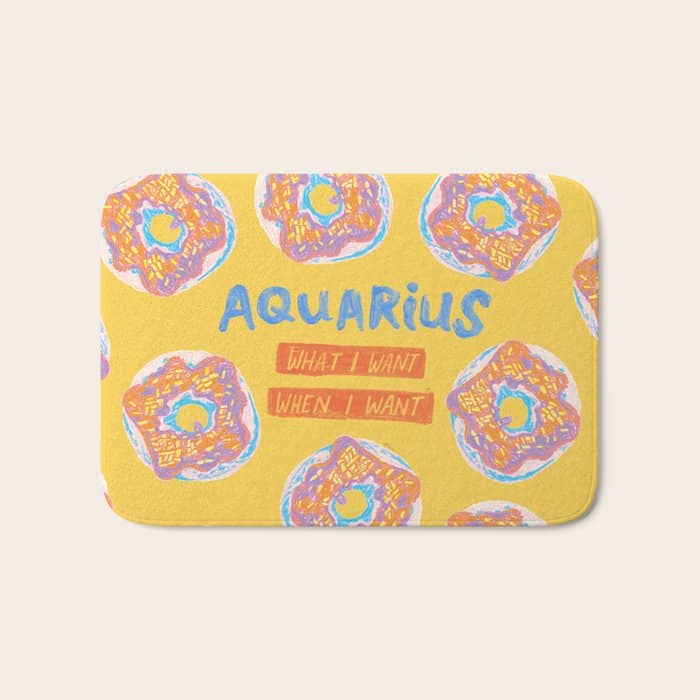 Aquarius Confidence In Buttercup Yellow | Zodiac Series Bath Mat
