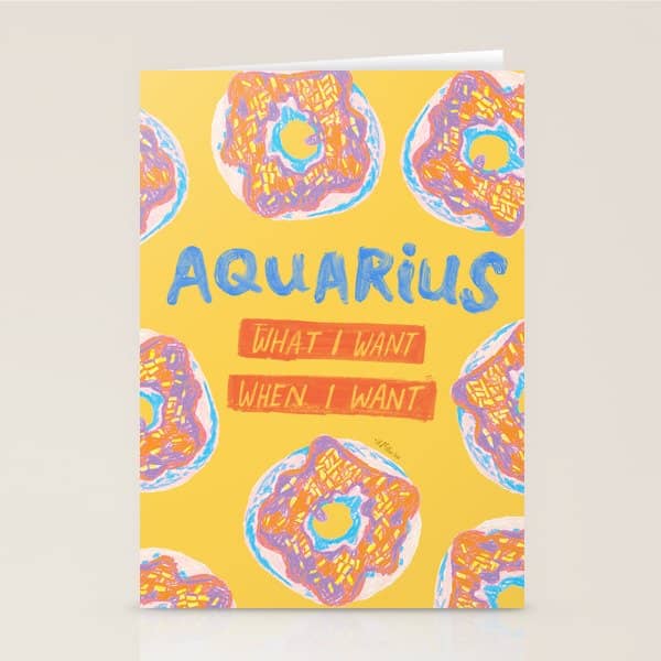 Aquarius Confidence In Buttercup Yellow | Zodiac Series Stationery Card