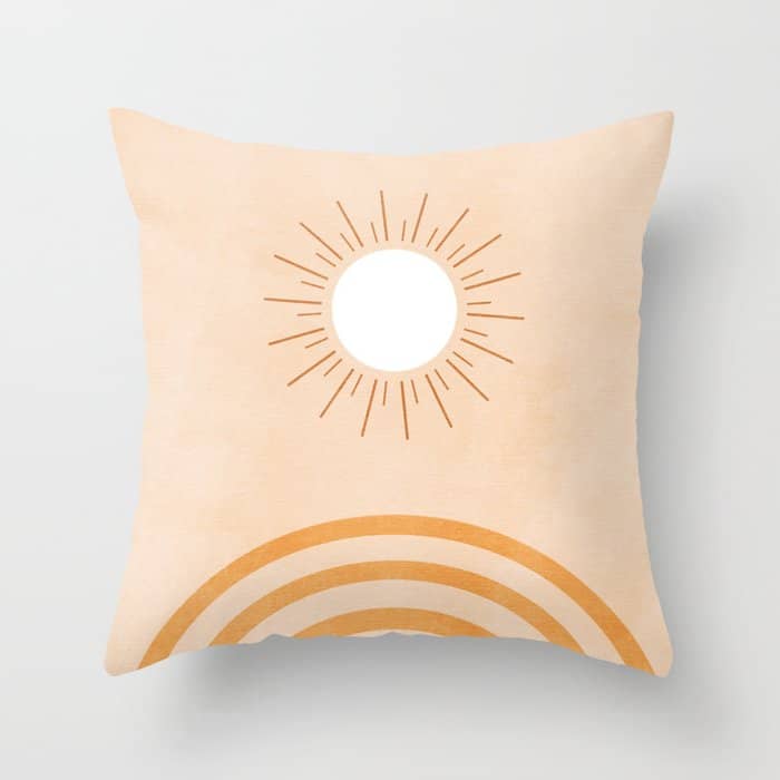 Shapes Geometry Sun Minimal Abstract Throw Pillow