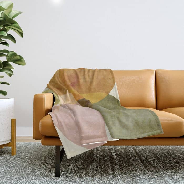 Organic Shapes Boho Nature Abstract 2 Throw Blanket