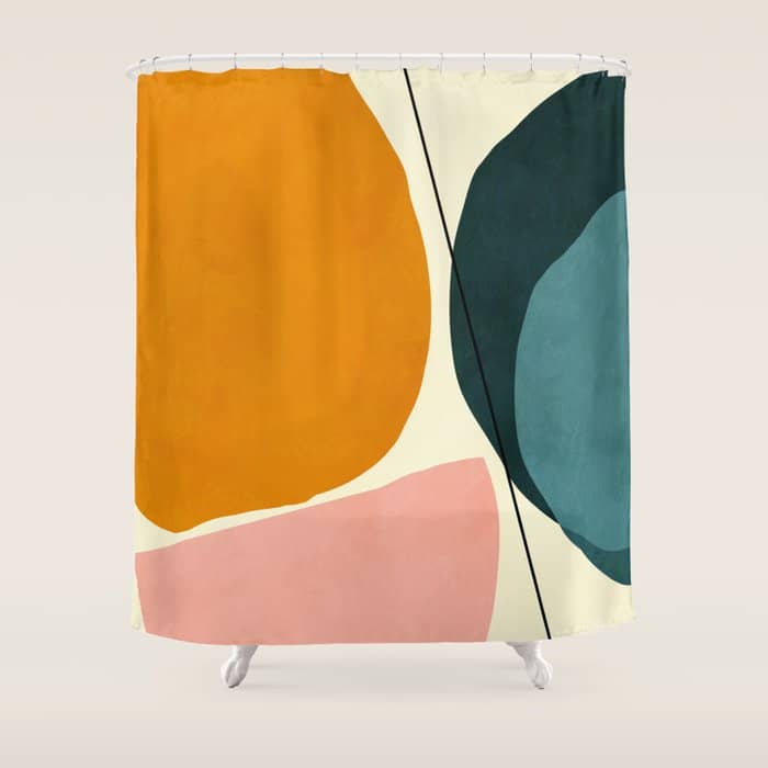 Shapes Geometric Minimal Painting Abstract Shower Curtain