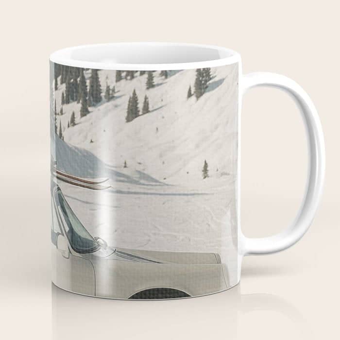 Vintage Apres Ski Alpine Mountains Classic Car  Coffee Mug