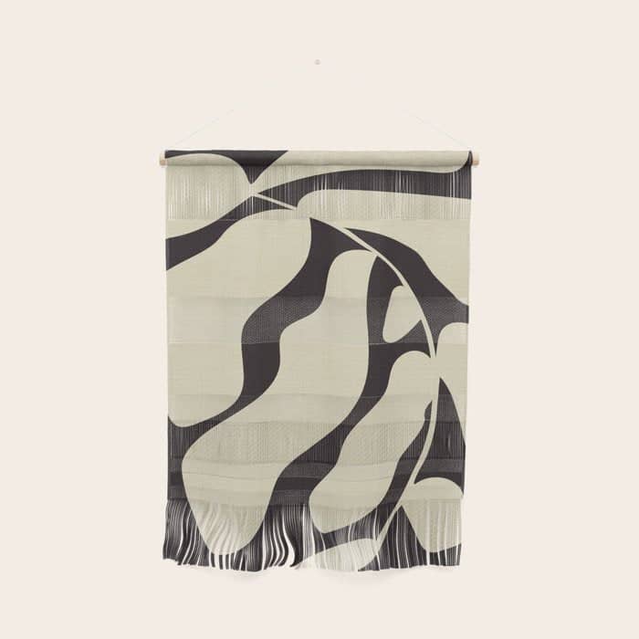 Matisse Leaf Black And Sand-White Wall Hanging