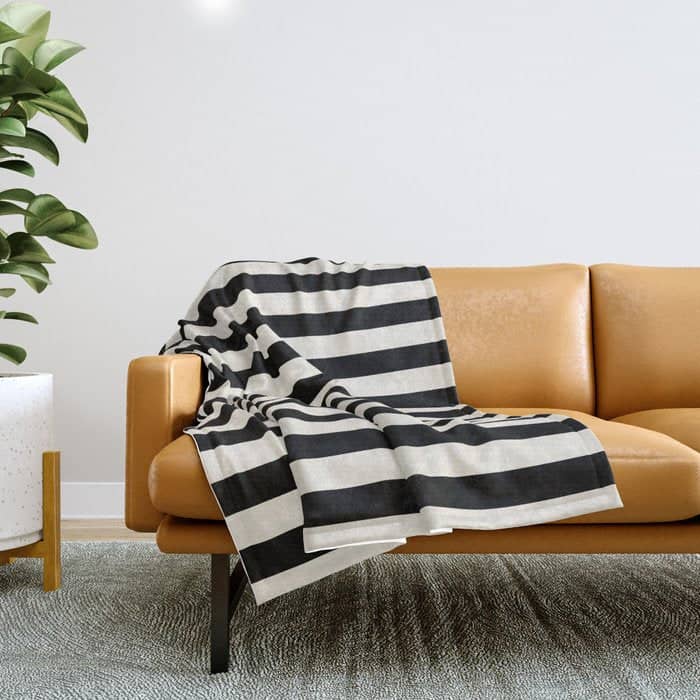 Broad Stripe - Black And Alabaster Throw Blanket