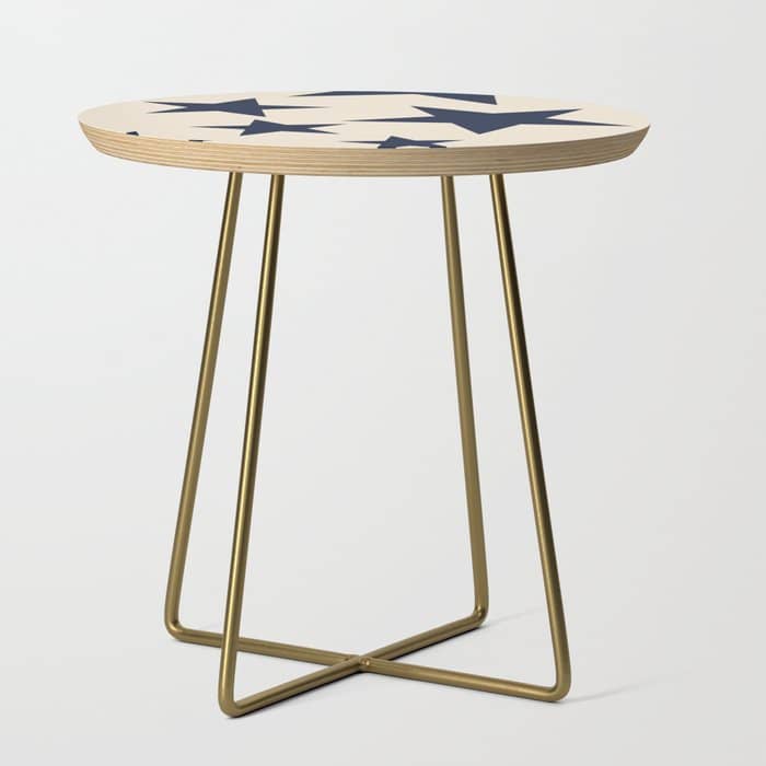 Navy & Light Beige Big Ol' Stars Side Table