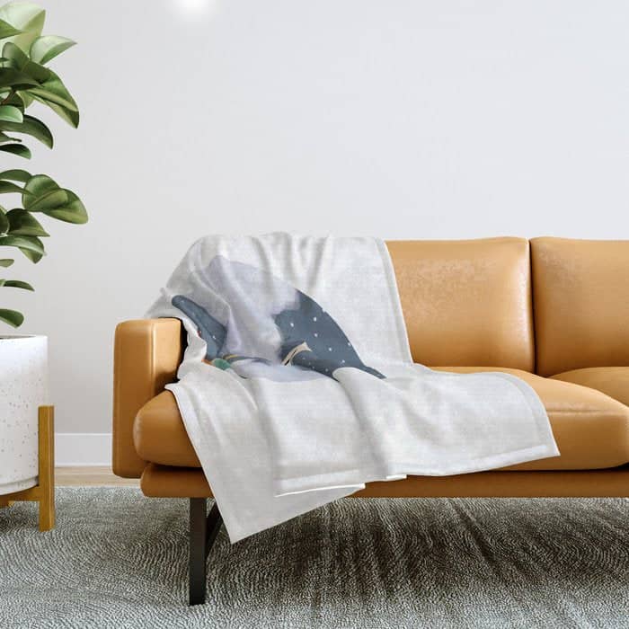 Space Rocket Print, Galaxy Outer Space Pattern Throw Blanket