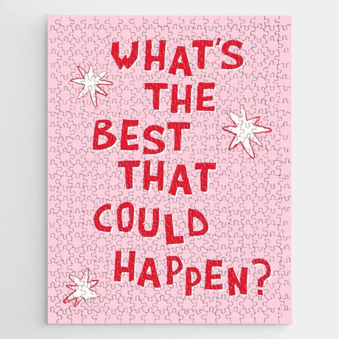 What'S The Best That Could Happen In Pink And Red Jigsaw Puzzle