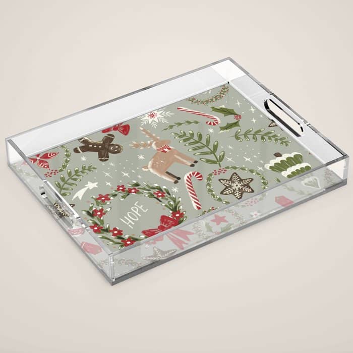 Magical Christmas - Sage Green Acrylic Tray