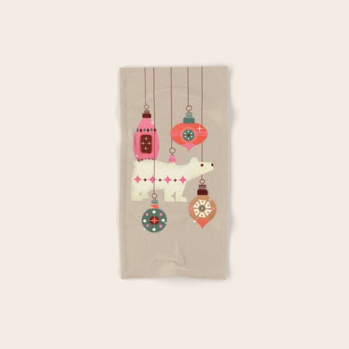 Festive Baubles With A Polar Bear Bath Towel