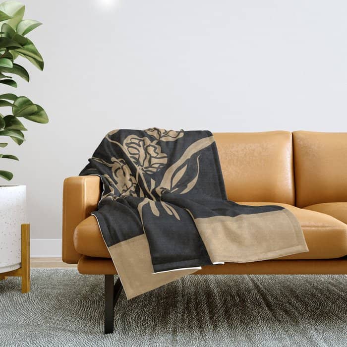 Minimalist Flowers In A Vase 5 Throw Blanket