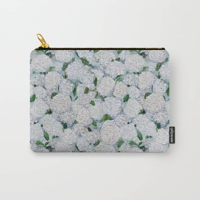 Annabelle Hydrangea Garden Carry All Pouch