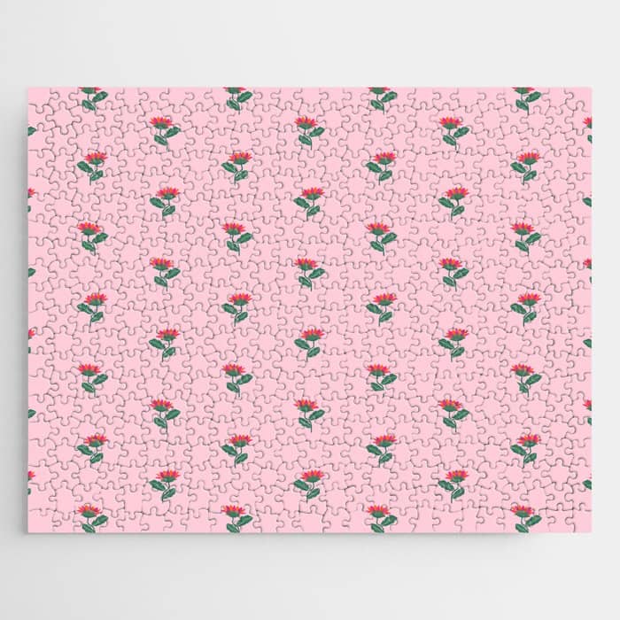 Art Nouveau Single Tropical Flower - Pattern Jigsaw Puzzle