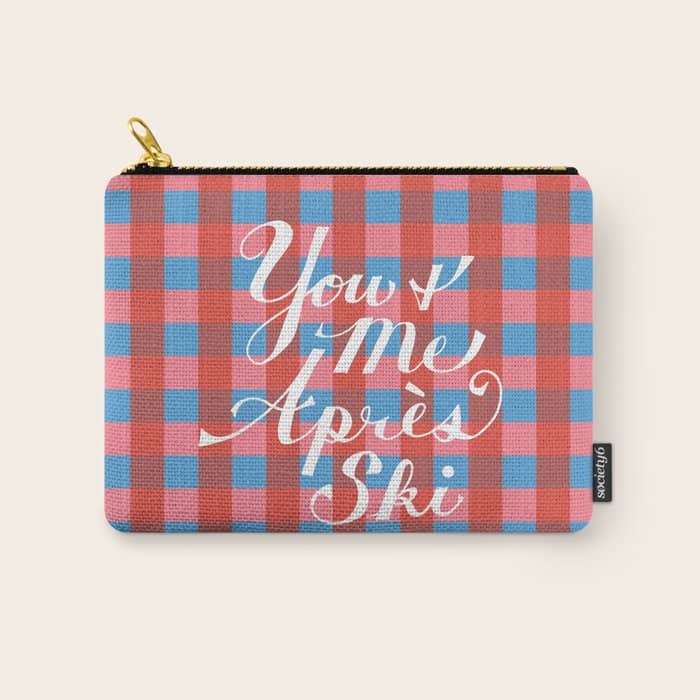 You And Me Apres Ski In Plaid Carry All Pouch