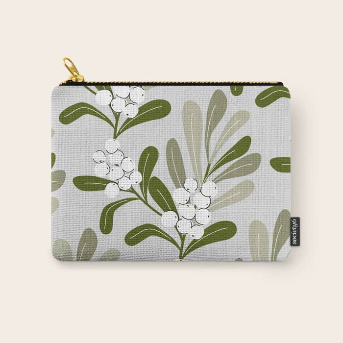 Mistletoe Pattern - Green Carry All Pouch