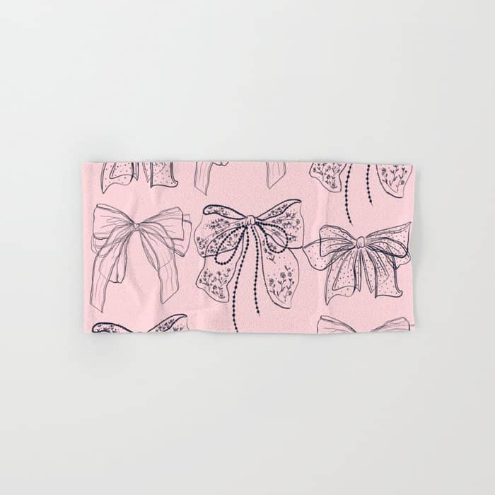 Romantic Lace Bows Pink Pattern Bath Towel