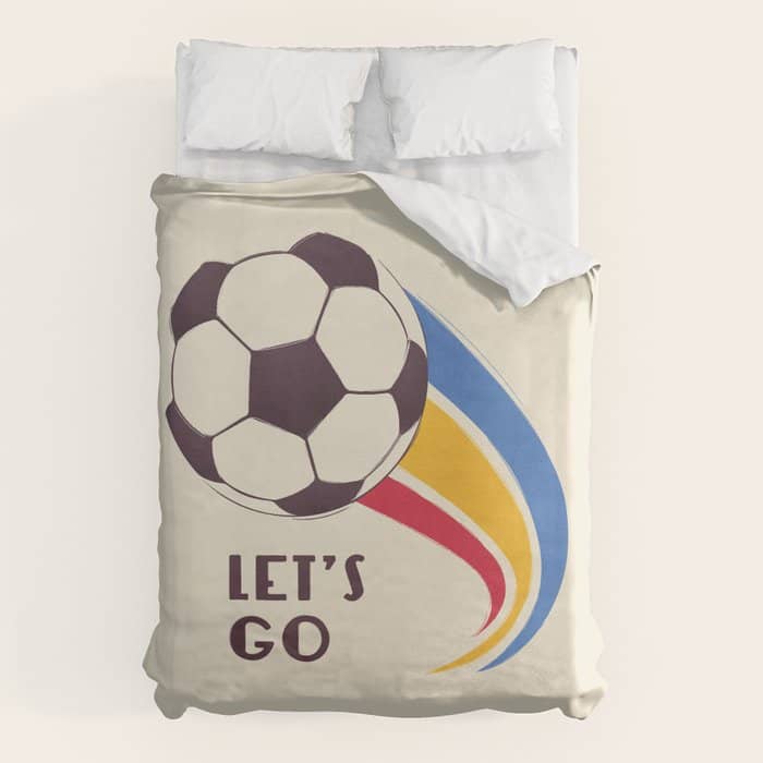 Let'S Go - Soccer Illustration Duvet Cover