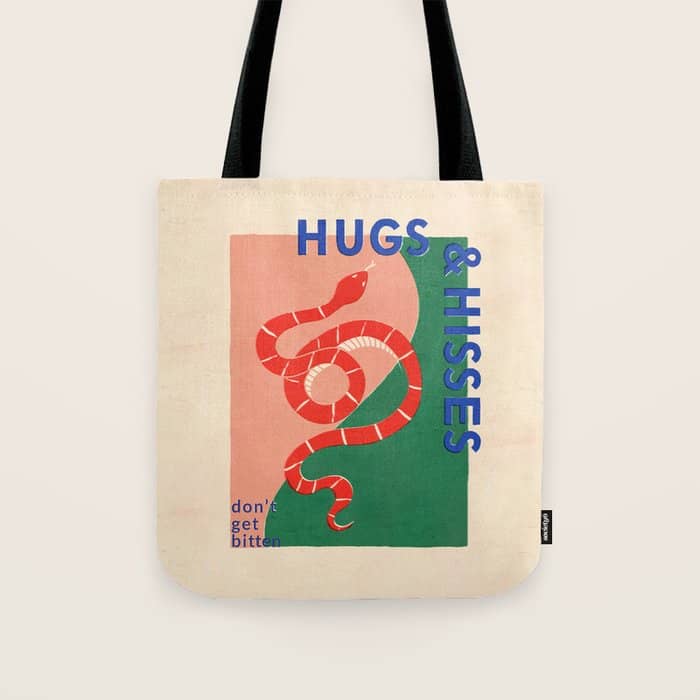 Vintage Snake, Retro Illustration And Typography  Tote Bag